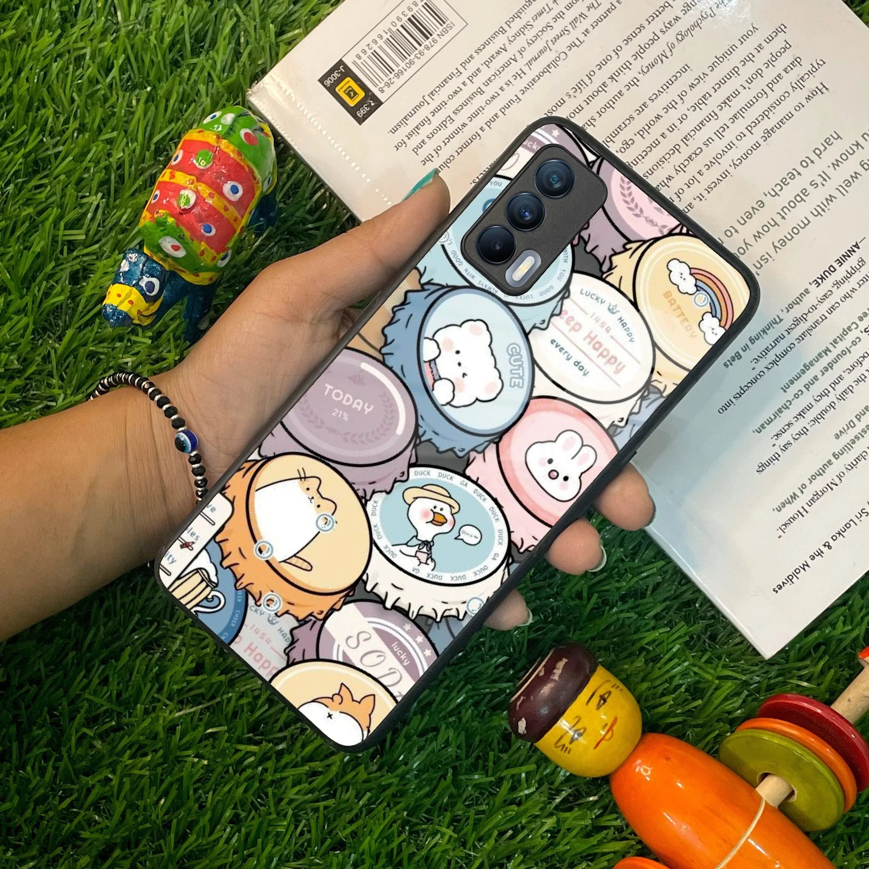 Bunny Buddies Glass Case Cover For Realme/Narzo - ShopOnCliQ