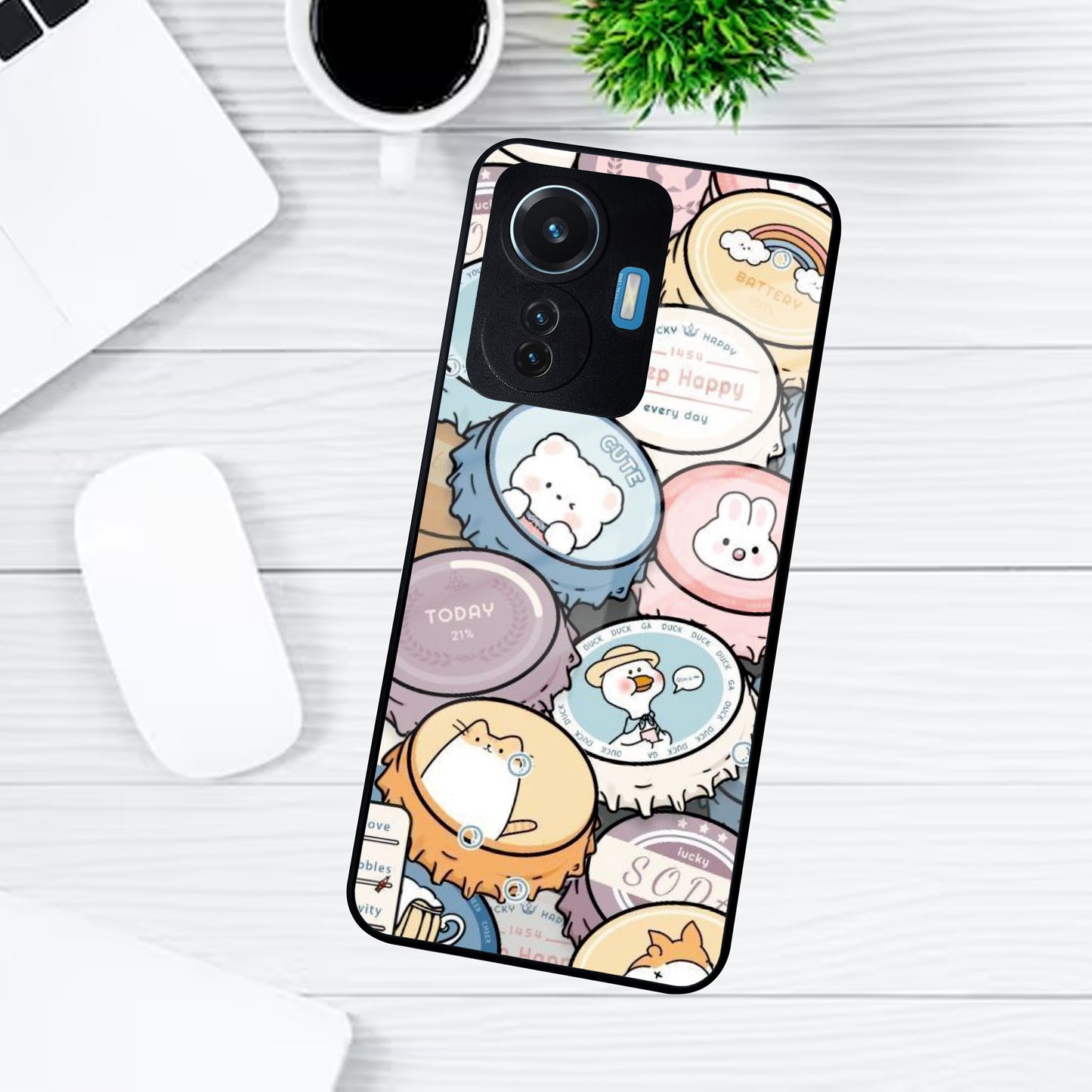 Bunny Buddies Glass Case Cover For Vivo ShopOnCliQ