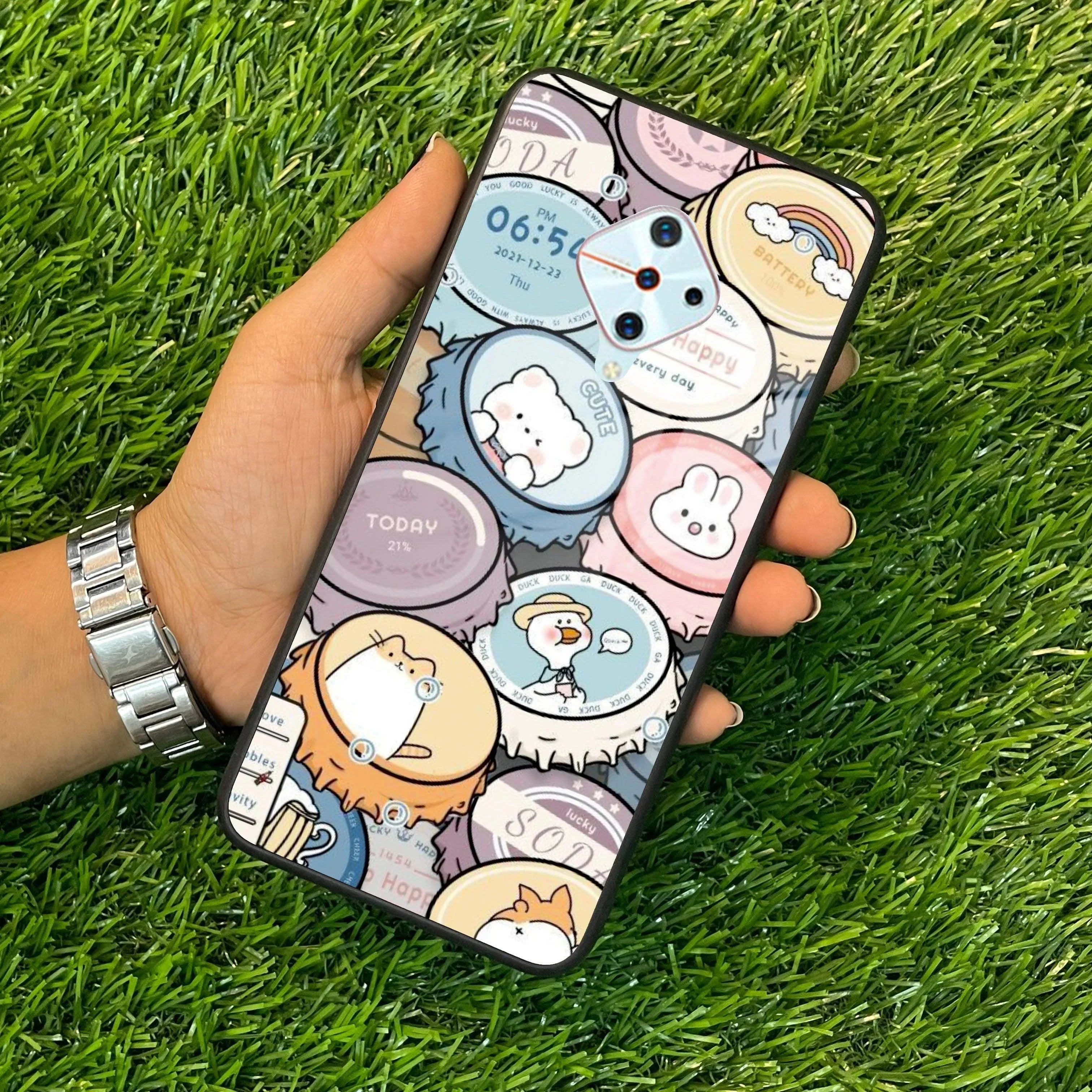 Bunny Buddies Glass Case Cover For Vivo - ShopOnCliQ