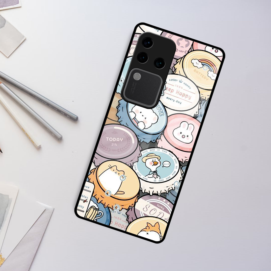 Bunny Buddies Glass Case Cover For Vivo ShopOnCliQ