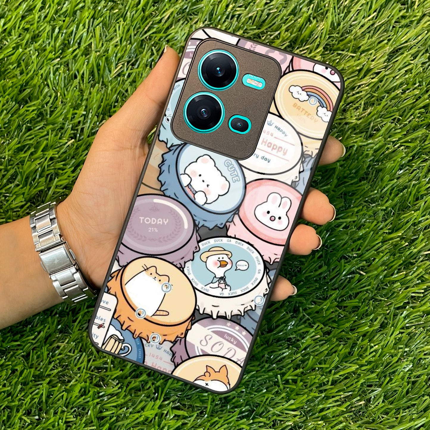 Bunny Buddies Glass Case Cover For Vivo ShopOnCliQ