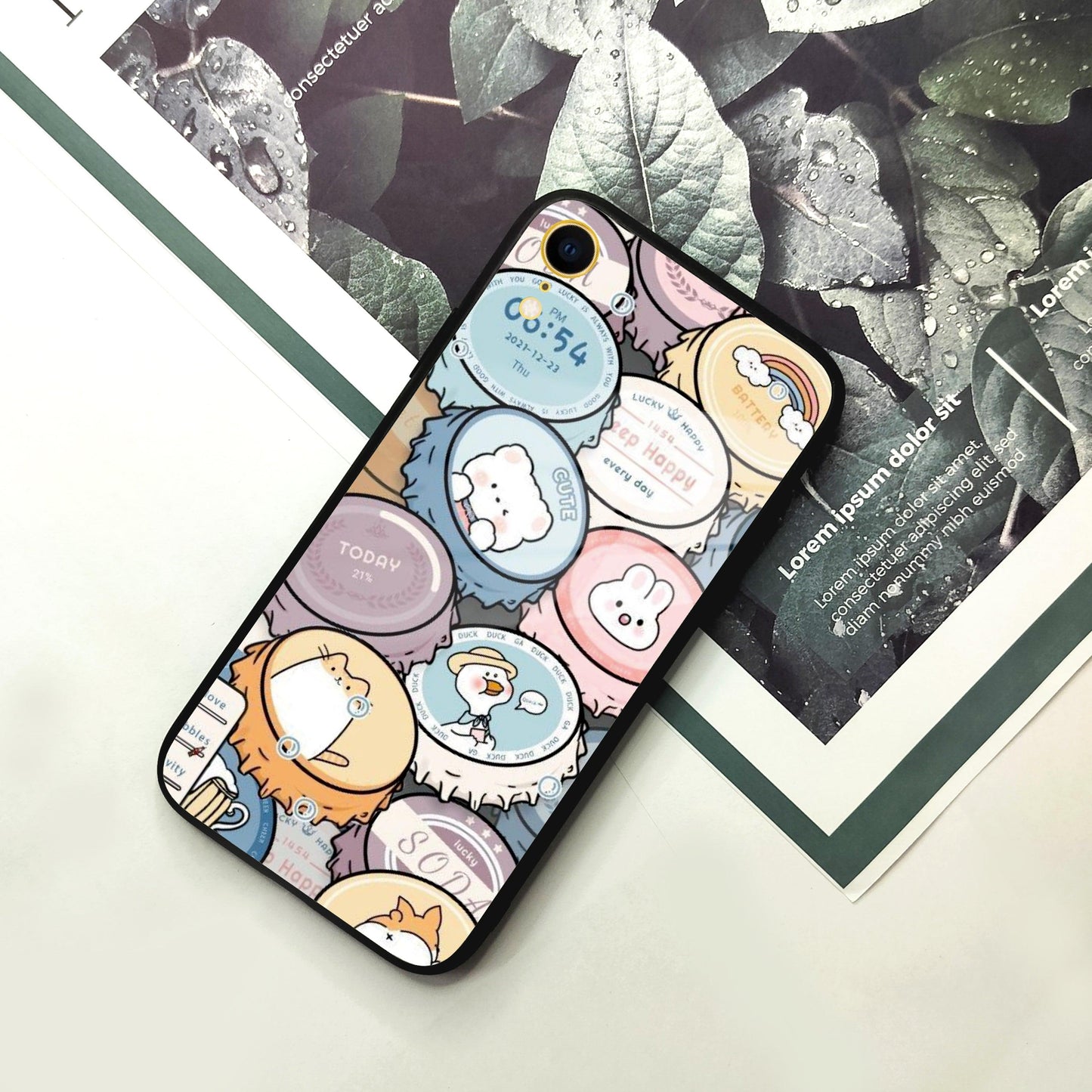 Bunny Buddies Glass Case Cover For iPhone