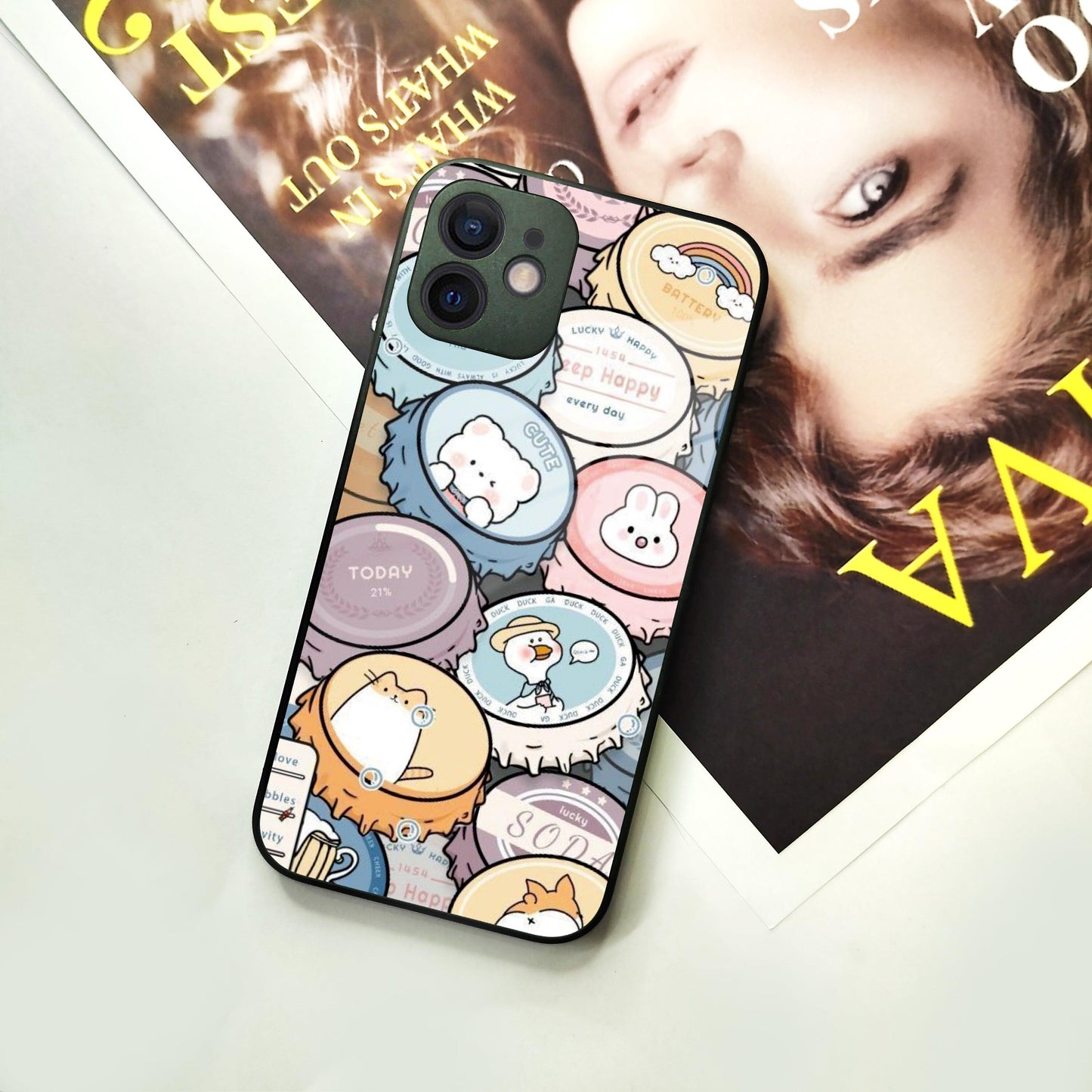 Bunny Buddies Glass Case Cover For iPhone