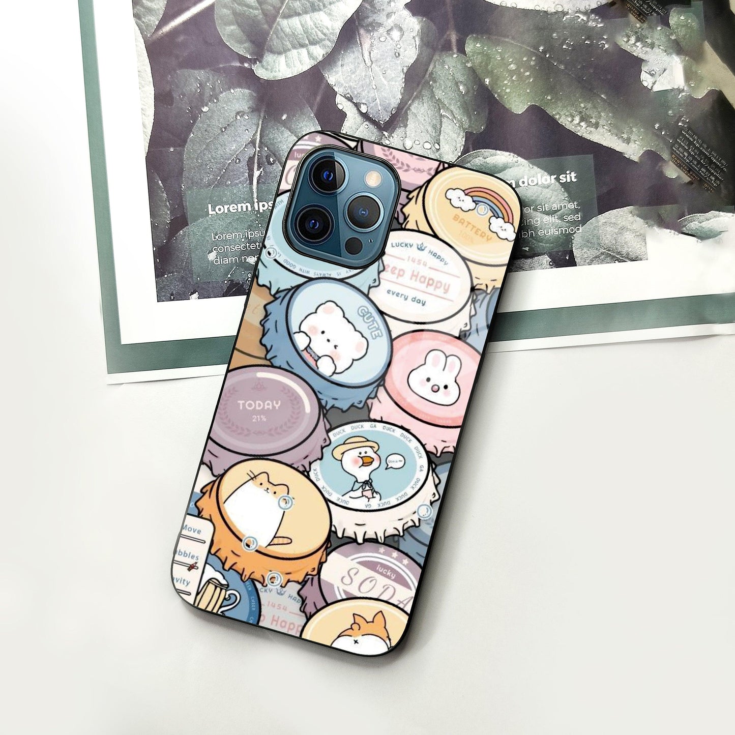 Bunny Buddies Glass Case Cover For iPhone - ShopOnCliQ