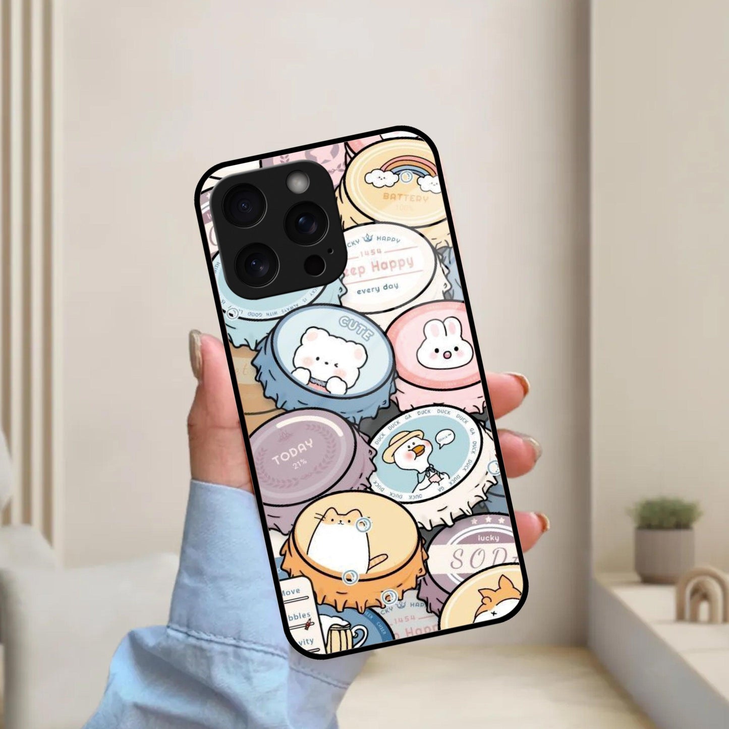 Bunny Buddies Glass Case Cover For iPhone