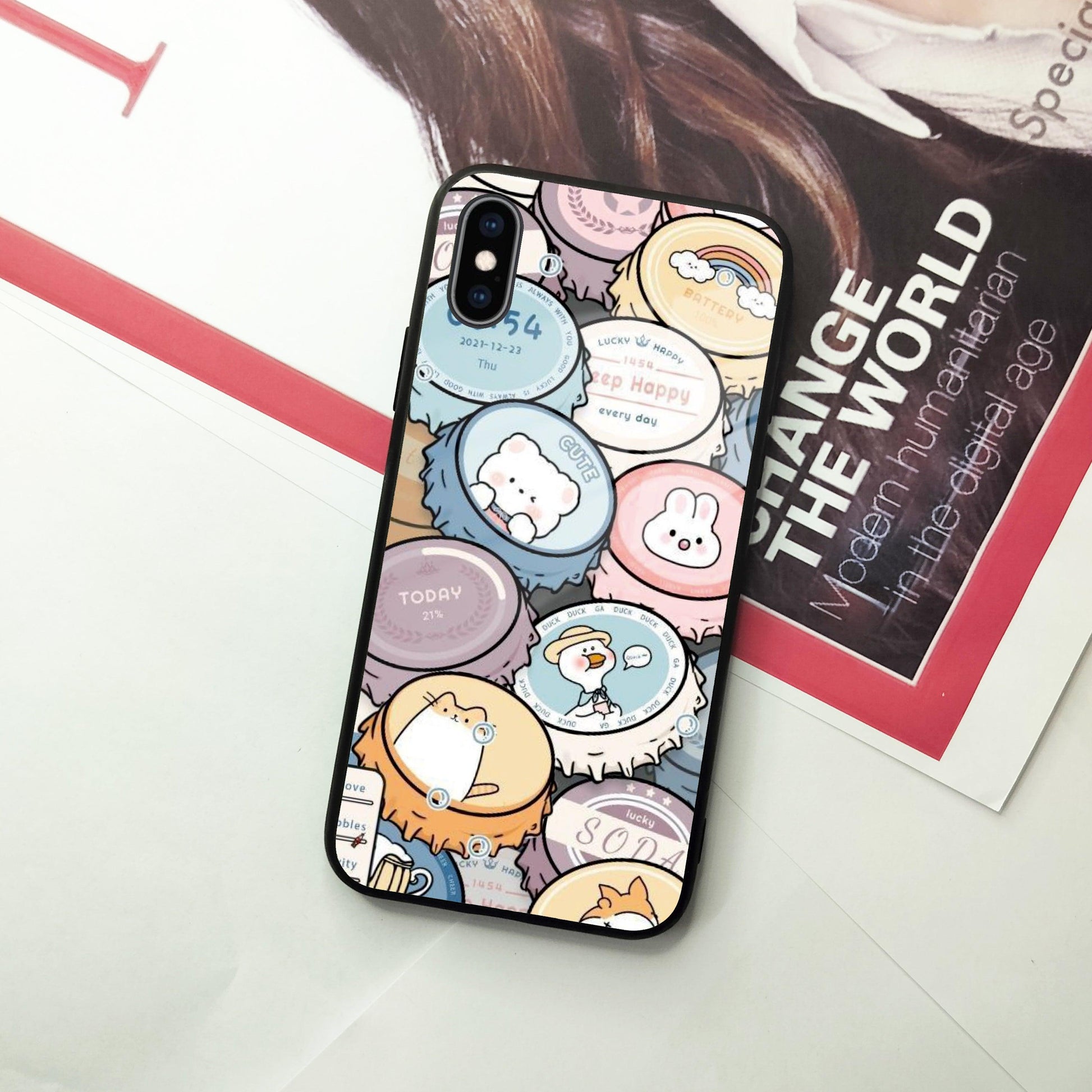 Bunny Buddies Glass Case Cover For iPhone - ShopOnCliQ