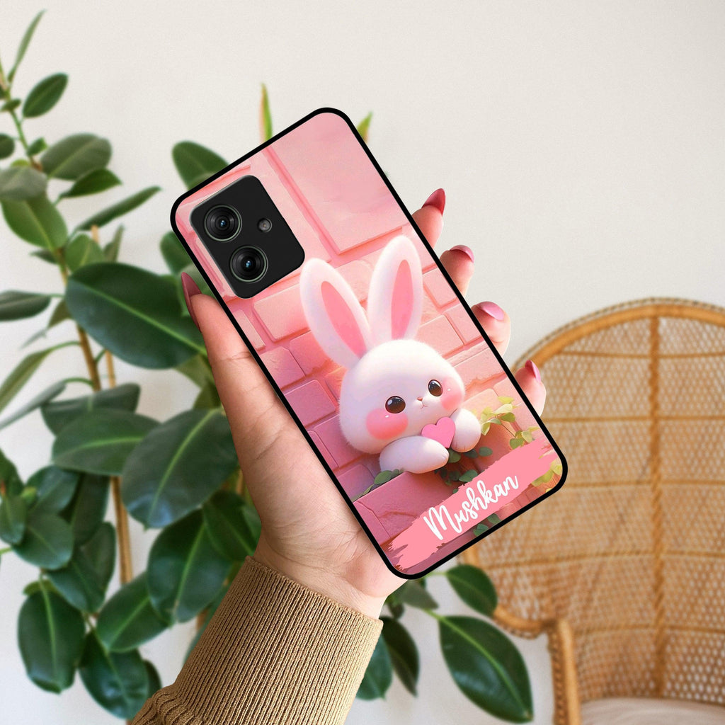 Bunny Glossy Metal Case Cover For Motorola - ShopOnCliQ