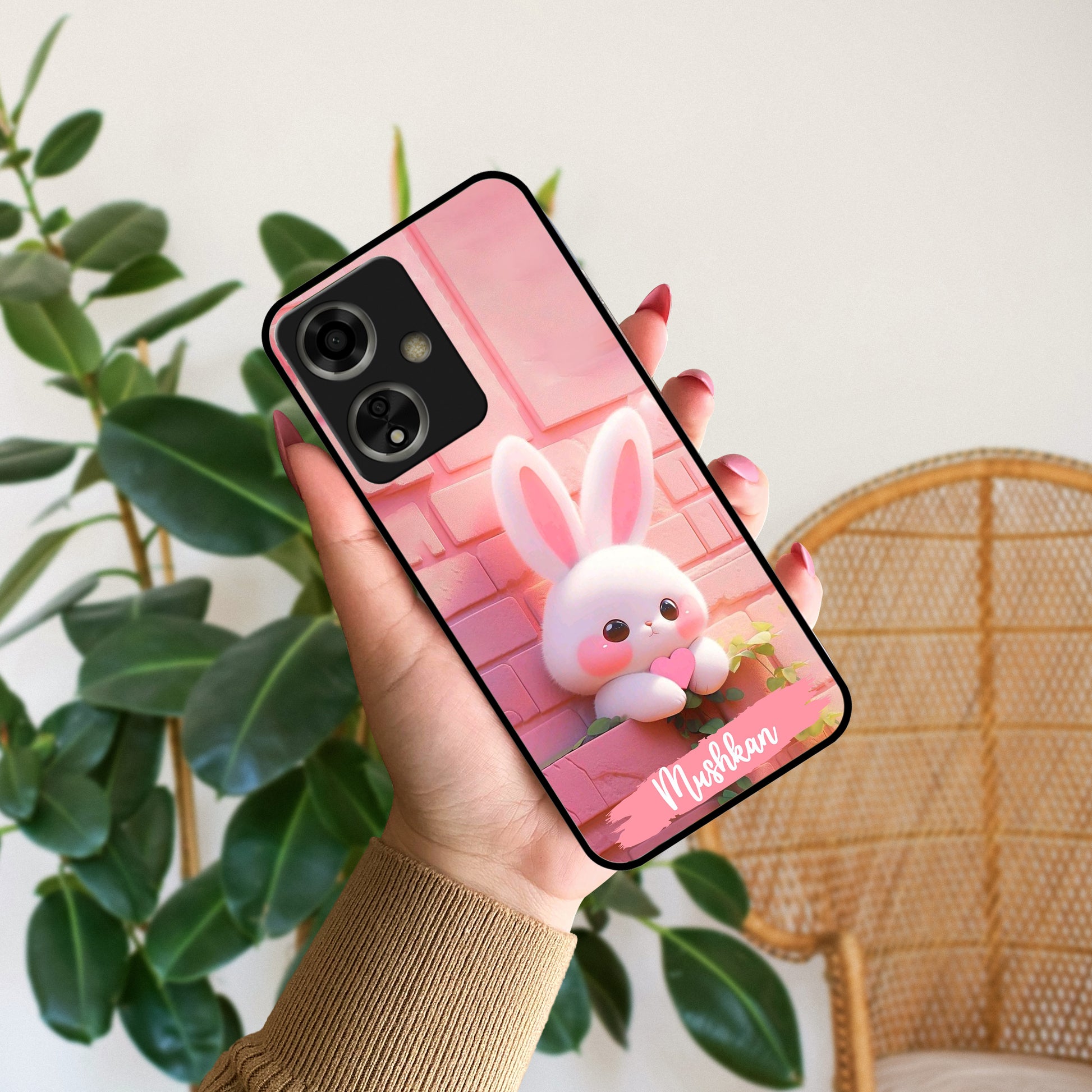 Bunny Glossy Metal Case Cover For Oppo - ShopOnCliQ