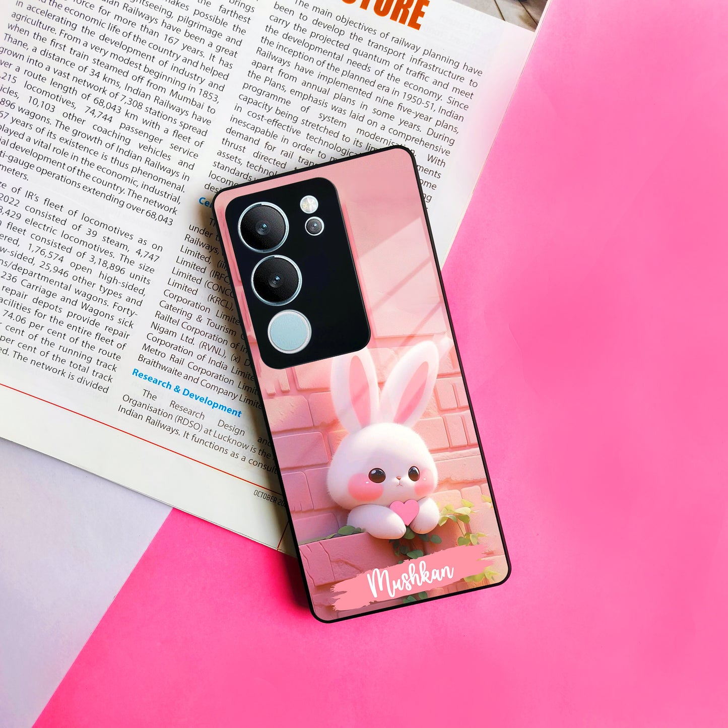 Bunny Glossy Metal Case Cover For Vivo - ShopOnCliQ