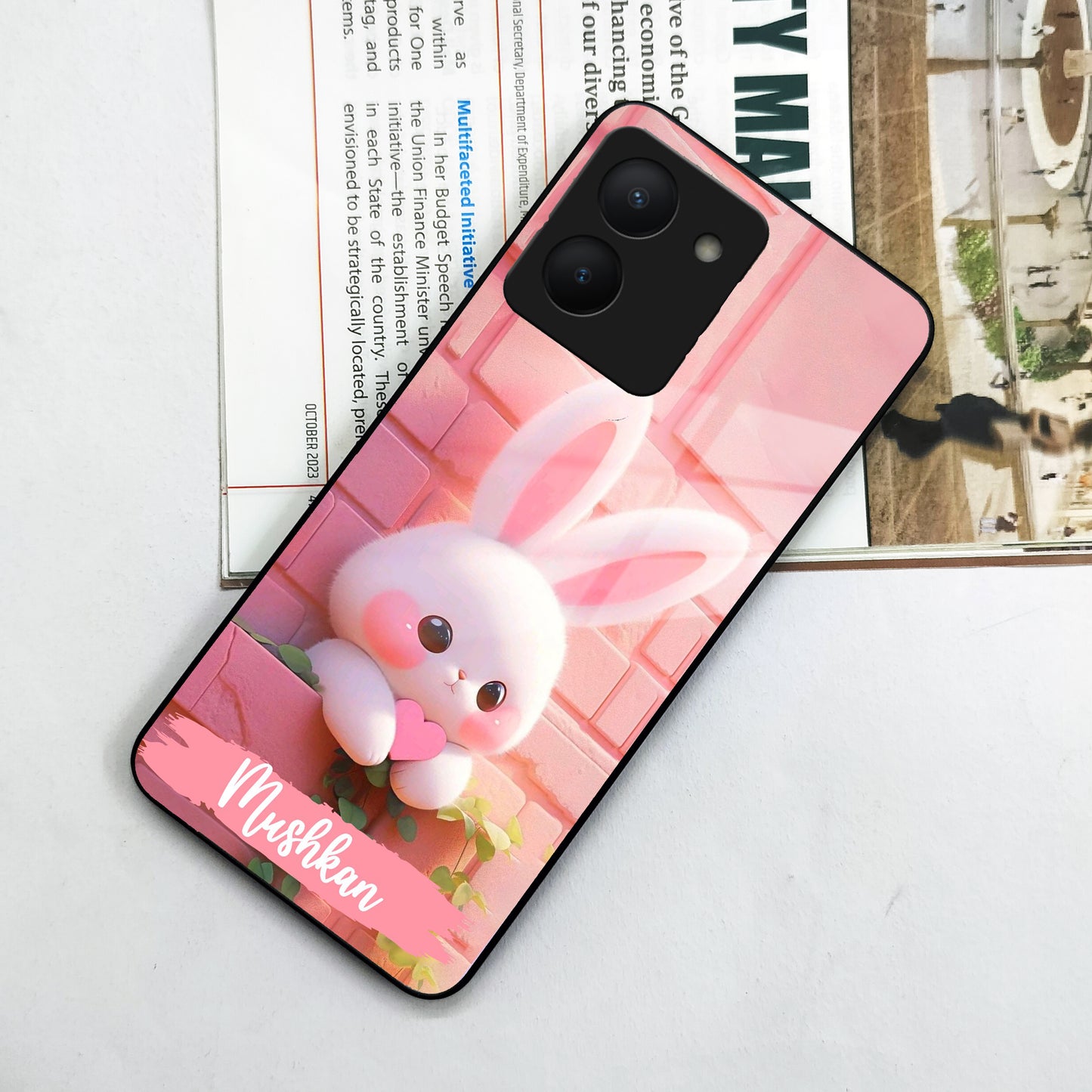 Bunny Glossy Metal Case Cover For Vivo - ShopOnCliQ