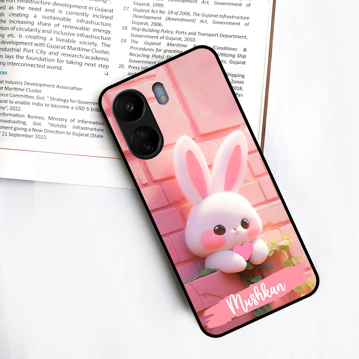 Bunny Glossy Metal Case Cover For Redmi