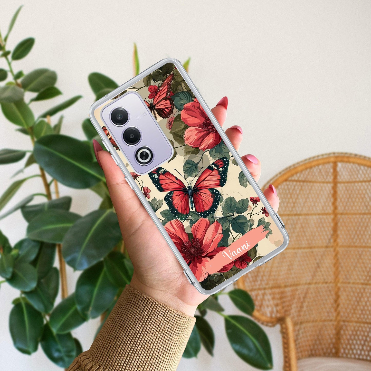 Butterfly  Customize Transparent Silicon Case For Oppo