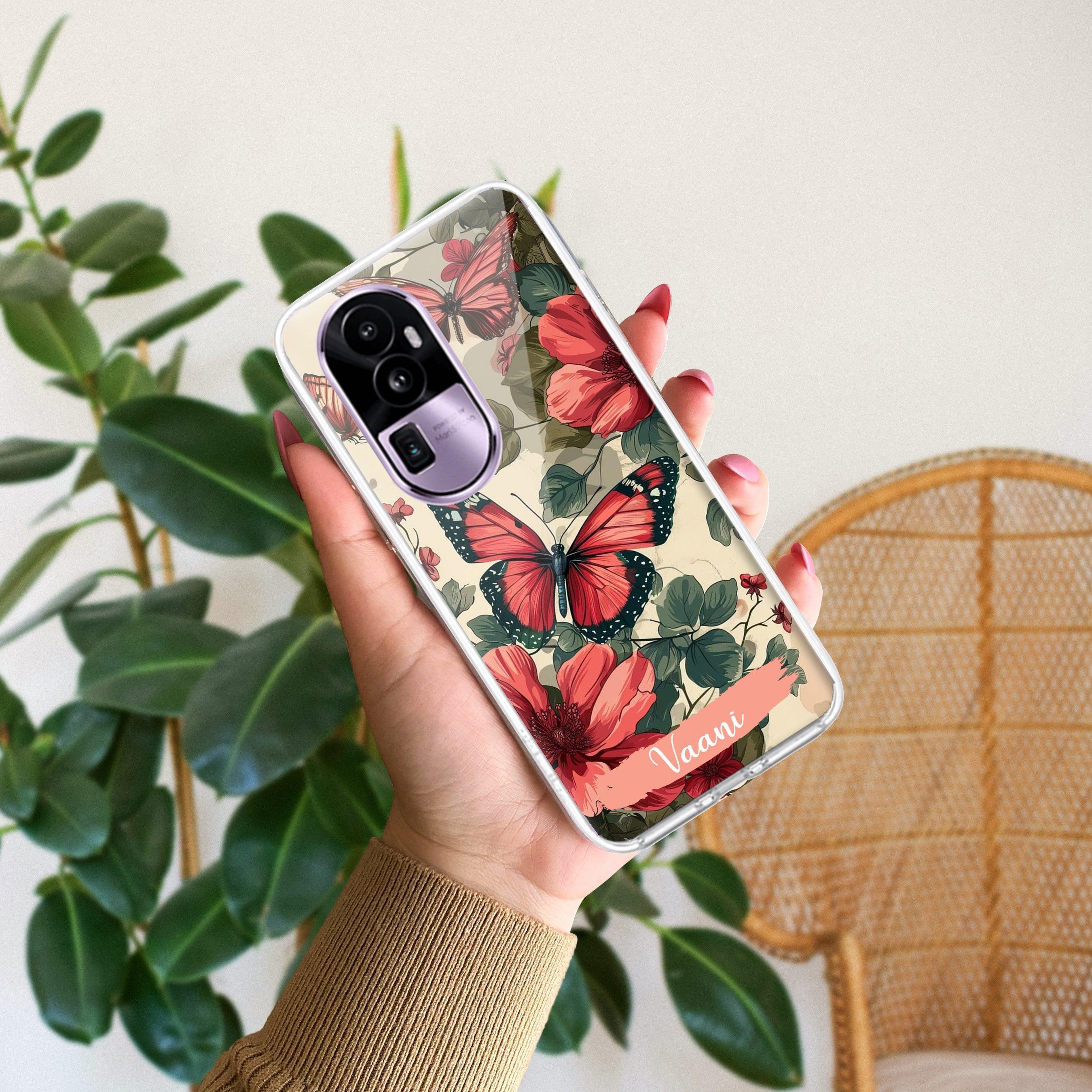 Butterfly  Customize Transparent Silicon Case For Oppo Reno 10 5G