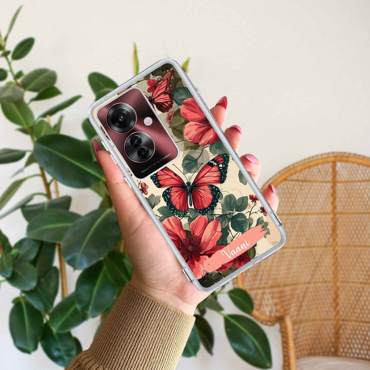 Butterfly  Customize Transparent Silicon Case For Oppo