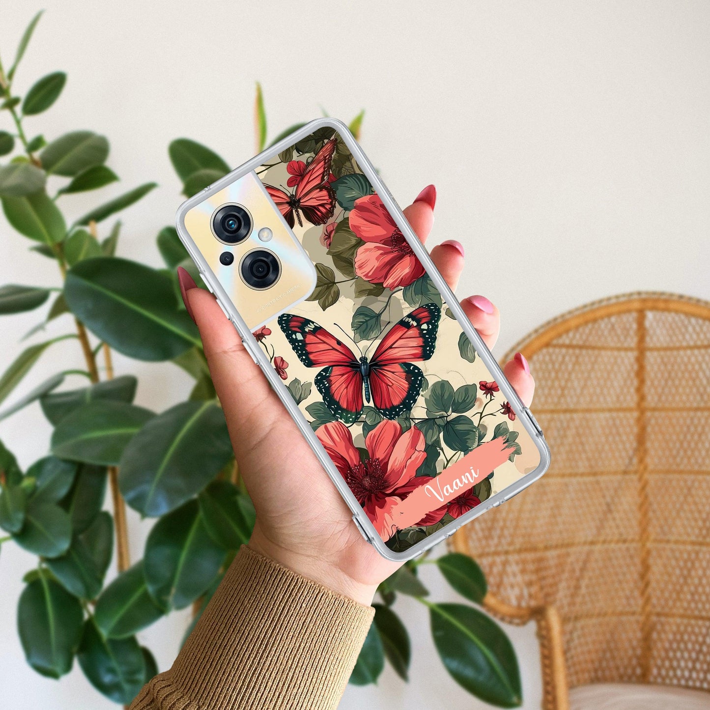 Butterfly  Customize Transparent Silicon Case For Oppo