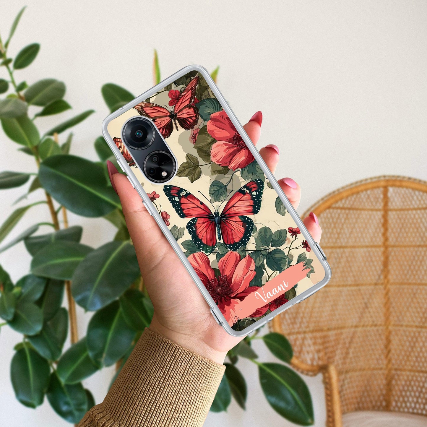Butterfly  Customize Transparent Silicon Case For Oppo