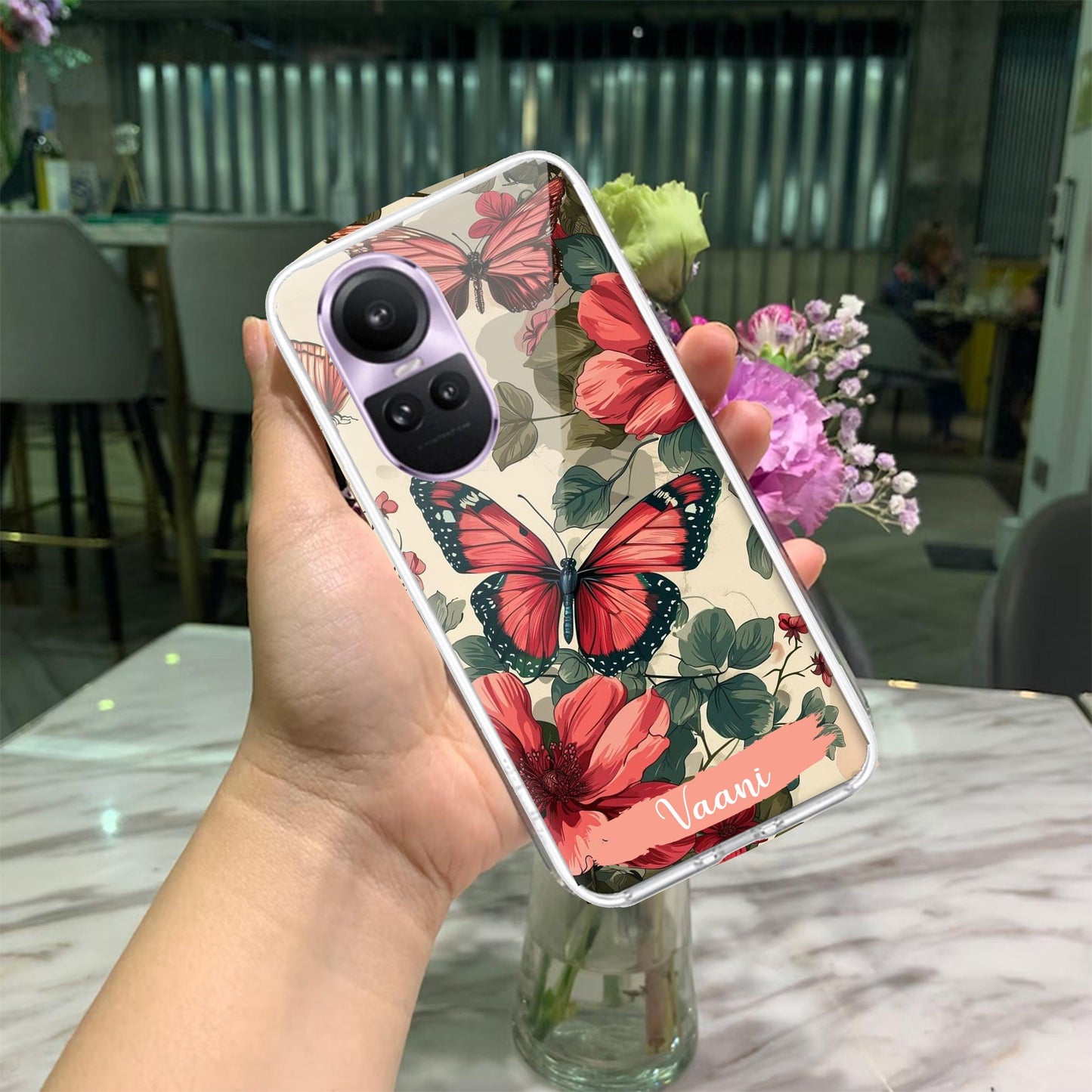 Butterfly  Customize Transparent Silicon Case For Oppo