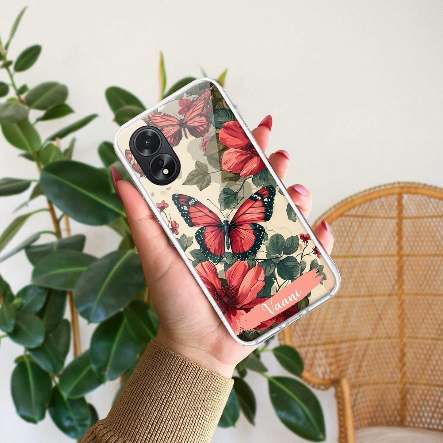 Butterfly  Customize Transparent Silicon Case For Oppo
