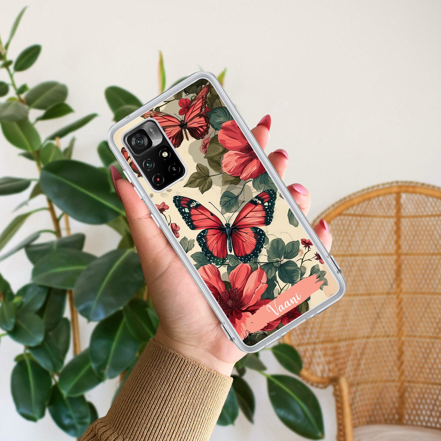 Butterfly Customize Transparent Silicon Case For Poco - ShopOnCliQ