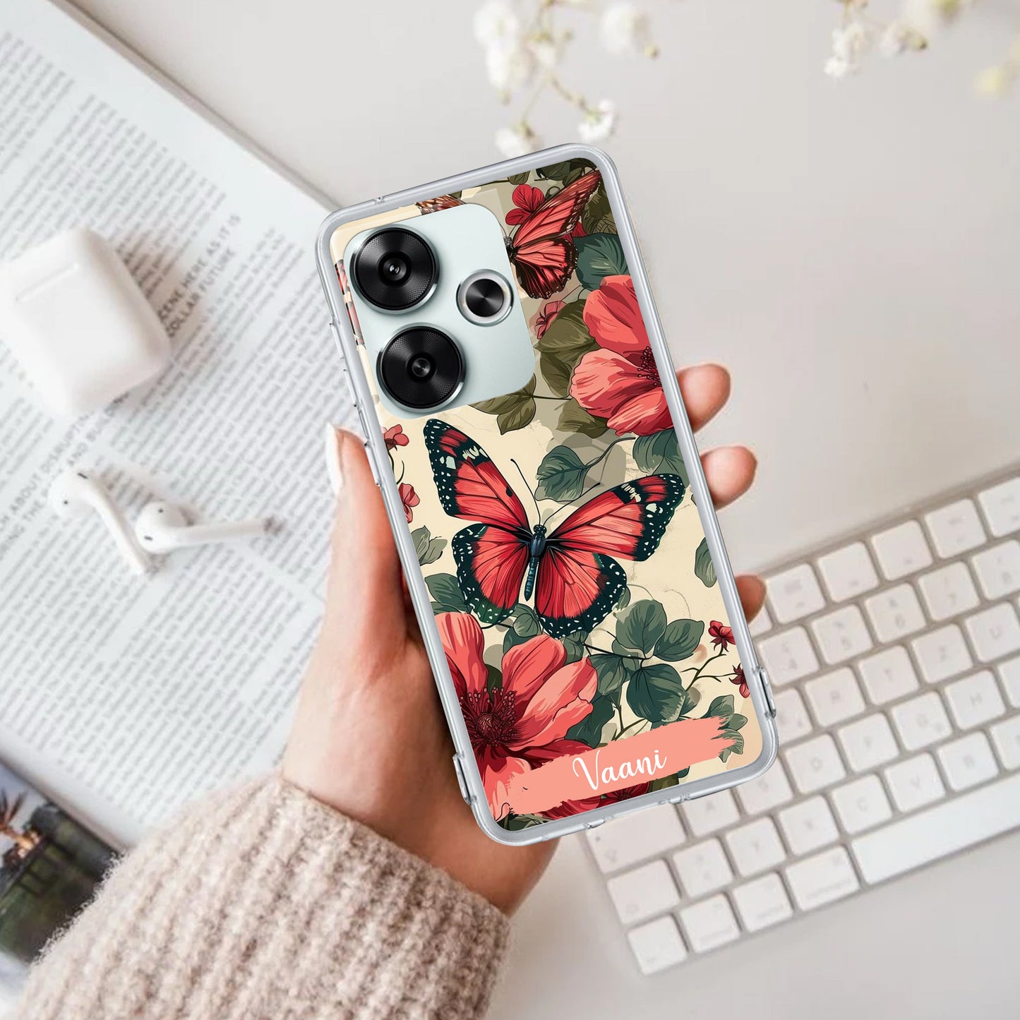 Butterfly Customize Transparent Silicon Case For Poco - ShopOnCliQ