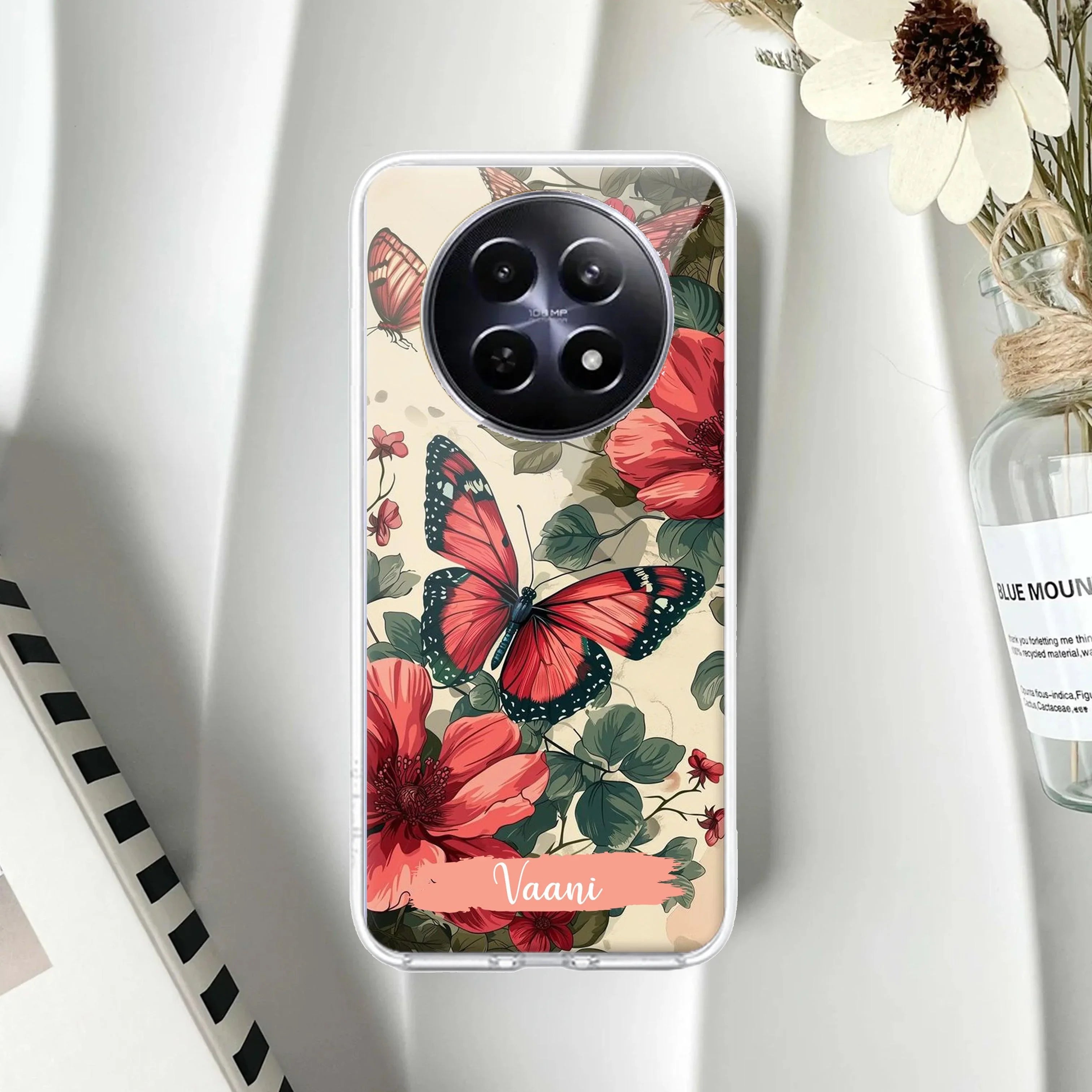 Butterfly Customize Anti Yelllow Case For Realme 14 Pro Lite 5G