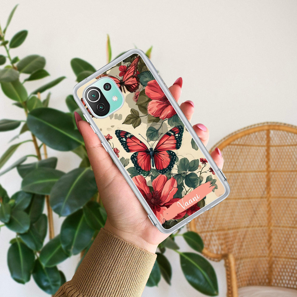 Butterfly Customize Transparent Silicon Case For Redmi Note 11T 5G