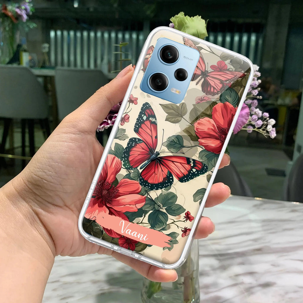 Butterfly Customize Transparent Silicon Case For Redmi Note 10 Pro / Redmi Note 10 Pro Max