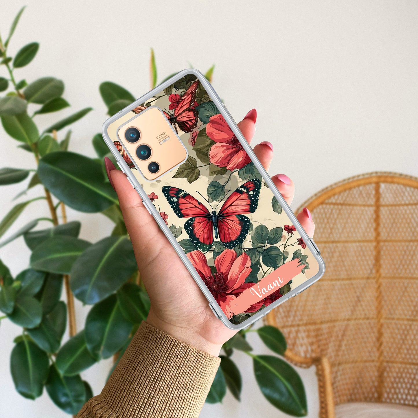 Butterfly Customize Transparent Silicon Case For Vivo ShopOnCliQ