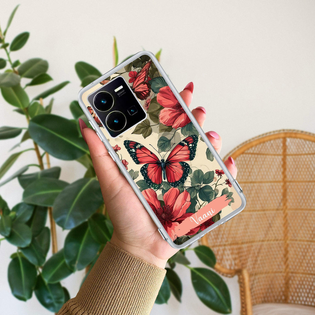 Butterfly  Customize Transparent Silicon Case For Vivo Y19e