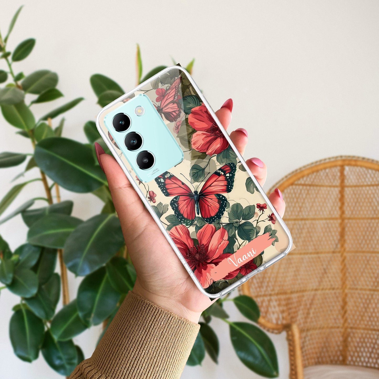 Butterfly Customize Transparent Silicon Case For Vivo ShopOnCliQ