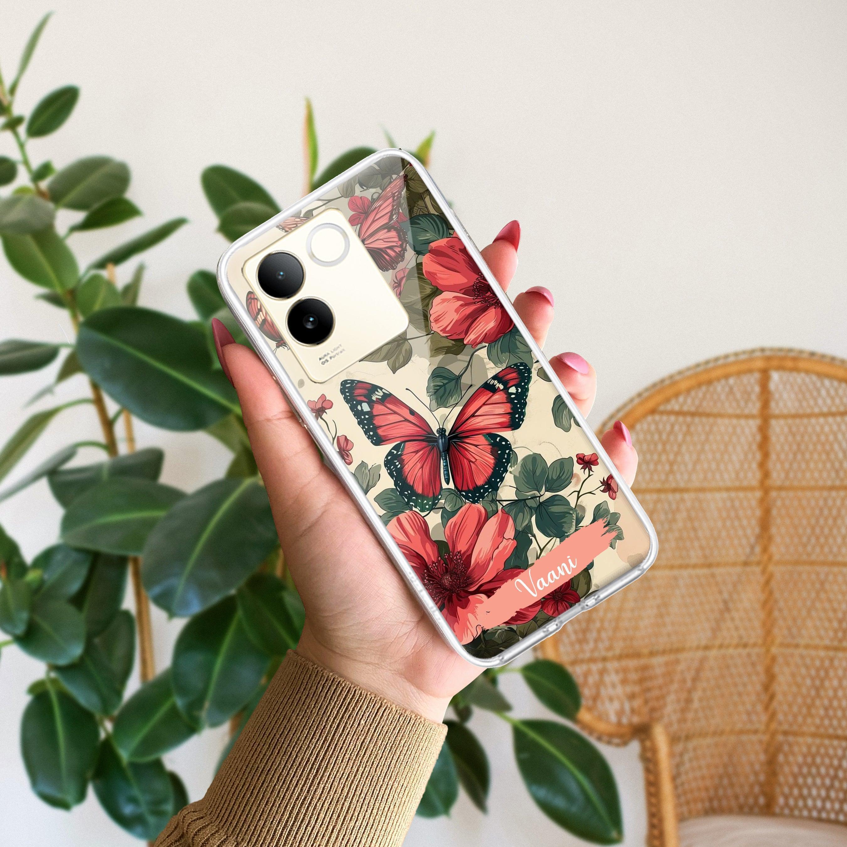 Butterfly  Customize Transparent Silicon Case For Vivo T3 Pro 5G