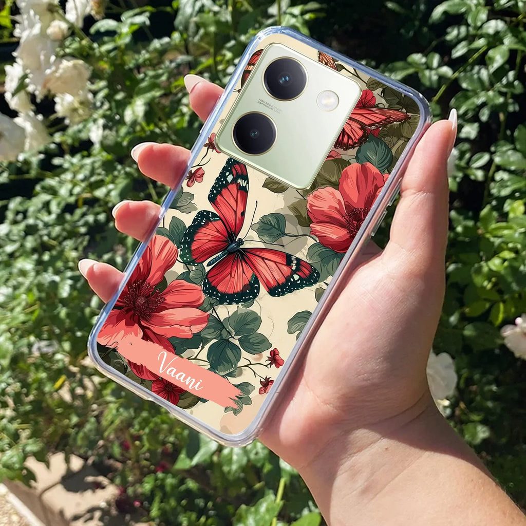 Butterfly  Customize Transparent Silicon Case For Vivo Y21 / Vivo Y21A / Vivo Y21E /Vivo Y21S/ Vivo Y21T