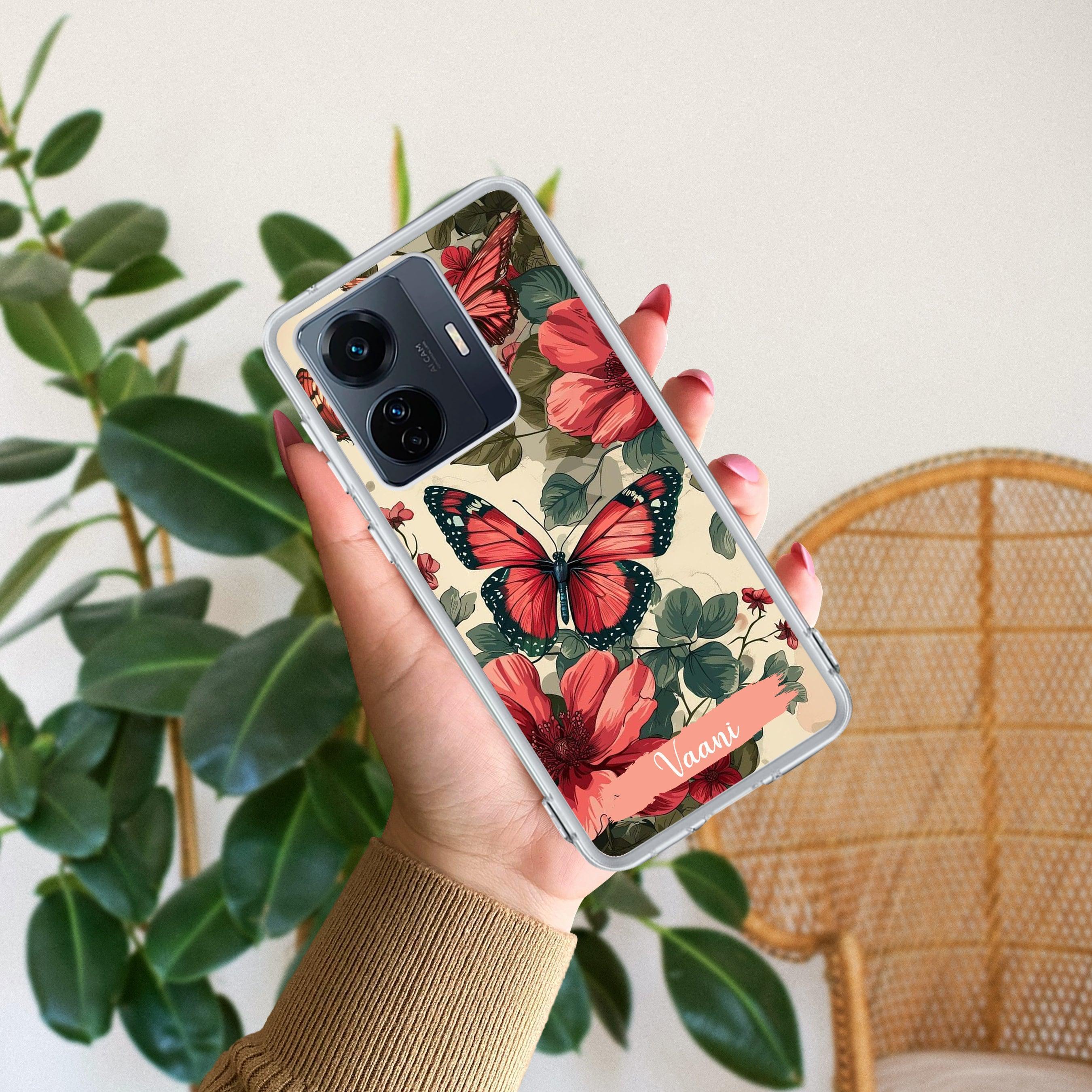 Butterfly  Customize Transparent Silicon Case For Vivo Y300 5G