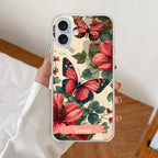 Butterfly Customize Anti Yellow Clear Case For iPhone 16