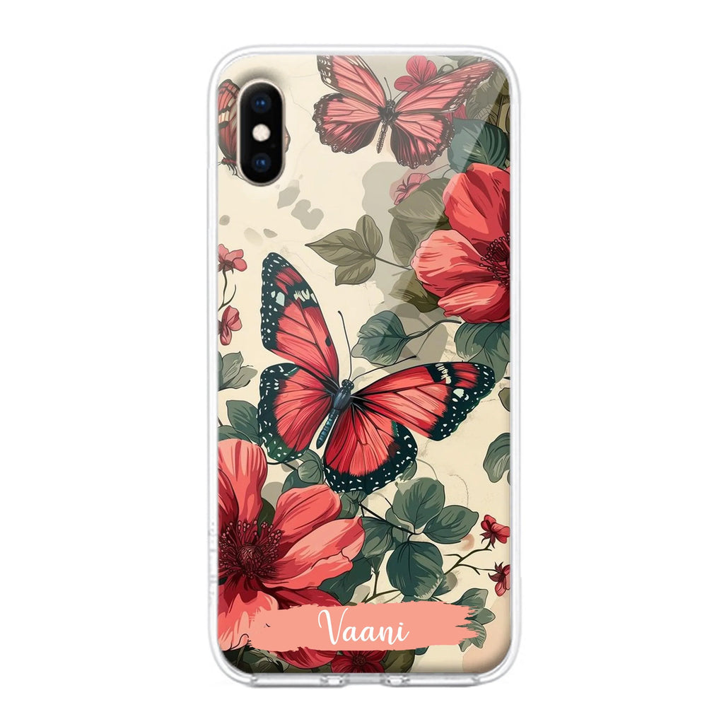 Butterfly Customize Transparent Silicon Case For iPhone
