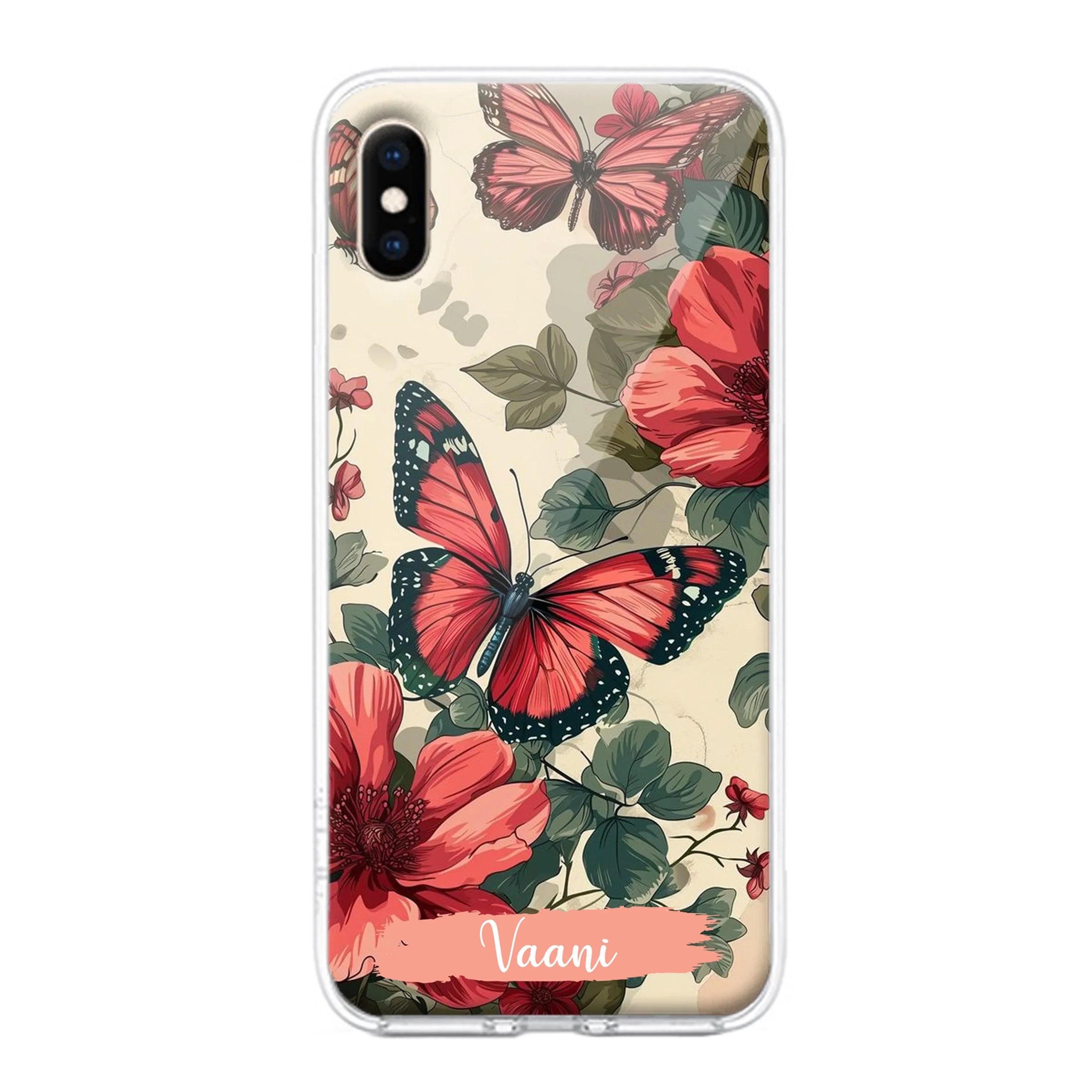 Butterfly Customize Transparent Silicon Case For iPhone