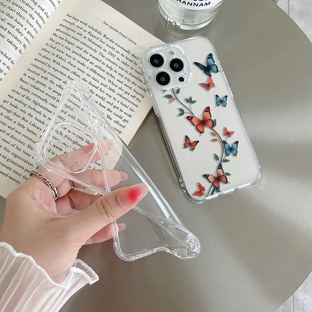 Butterfly Floral Design Transparent Silicon Case For iQOO Neo 7 Pro 5G