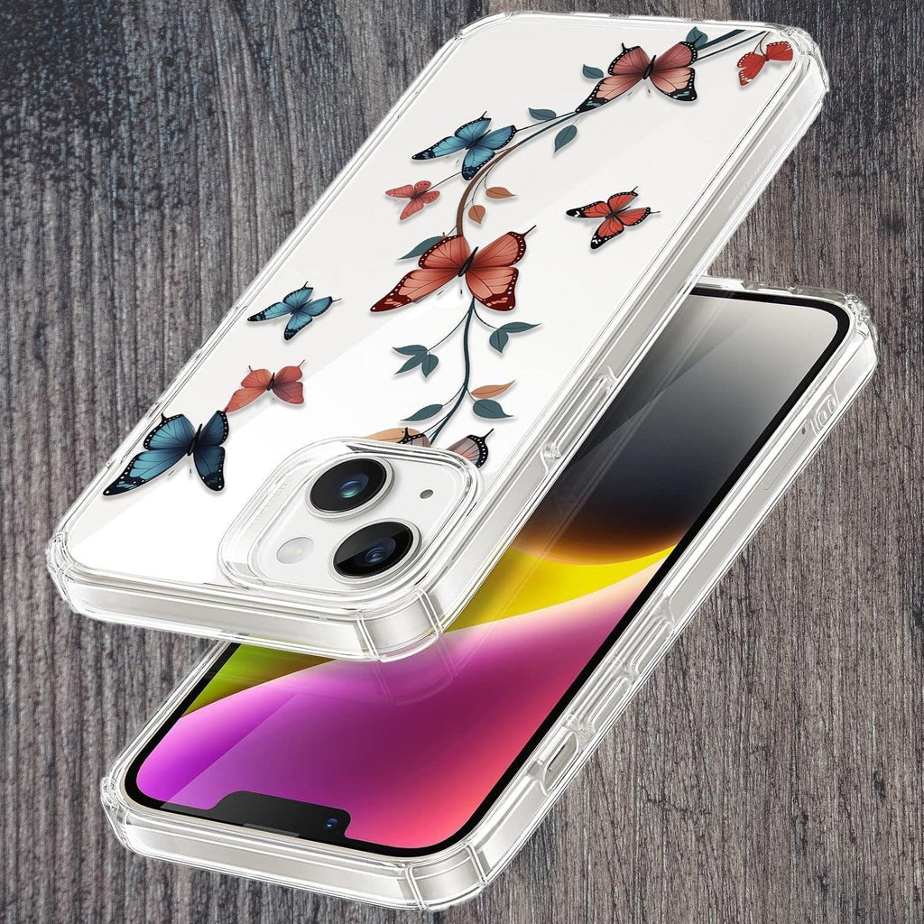 Butterfly Floral Design Transparent Silicon Case For iQOO Z7s 5G