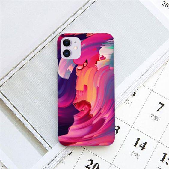 Canvas Print Slim Phone Case Cover For iPhone Cover Pink For iPhone