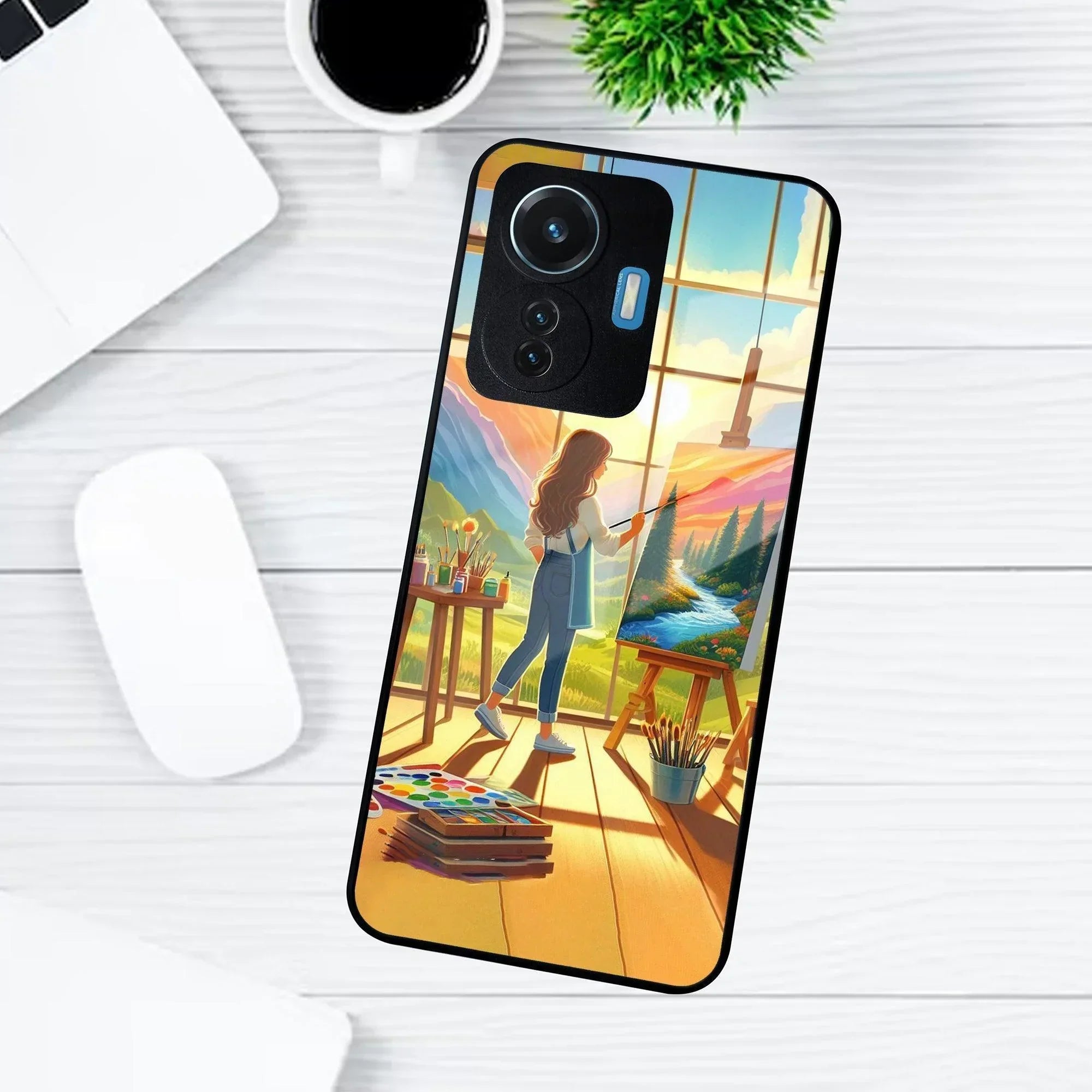 Canvas of Dreams Glass Case Cover For Vivo - ShopOnCliQ
