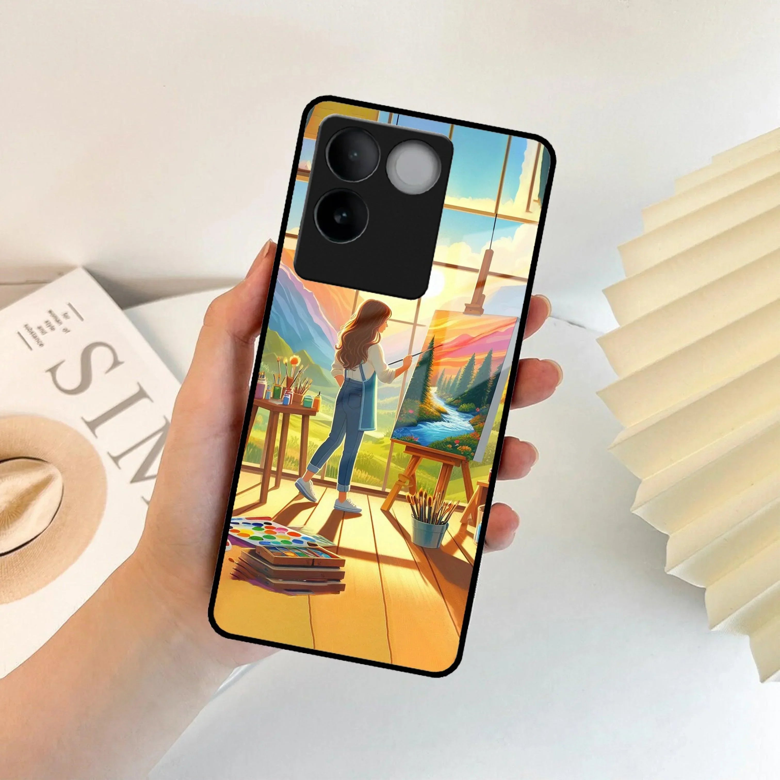 Canvas of Dreams Glass Case Cover For iQOO - ShopOnCliQ