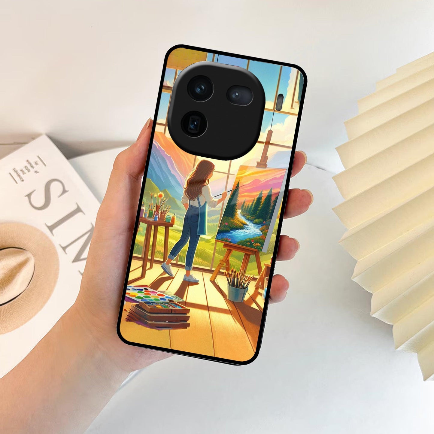 Canvas of Dreams Glass Case Cover For iQOO