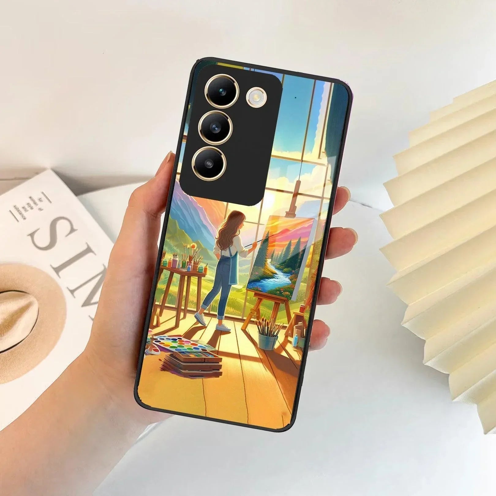 Canvas of Dreams Glass Case Cover For Vivo - ShopOnCliQ