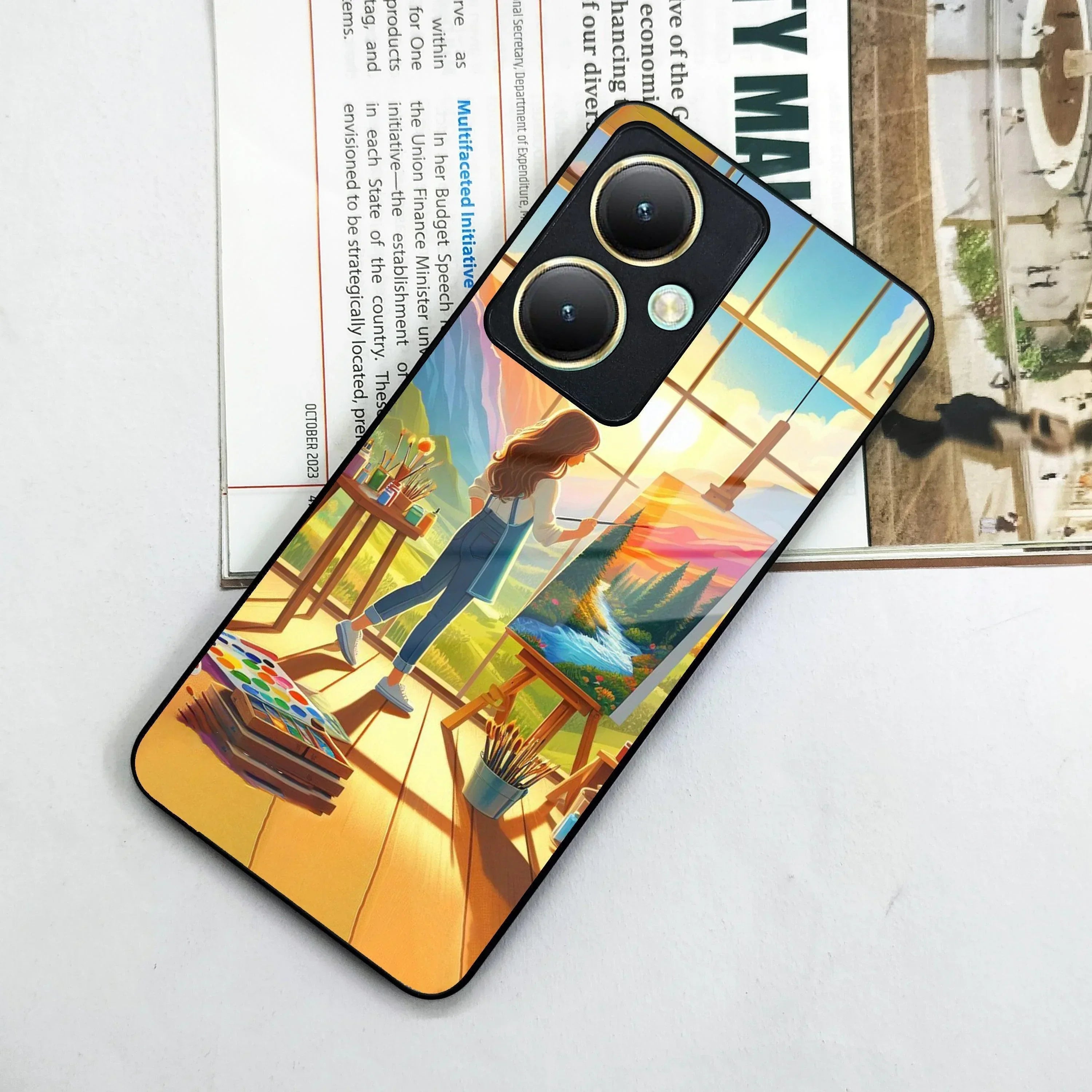 Canvas of Dreams Glass Case Cover For Vivo - ShopOnCliQ