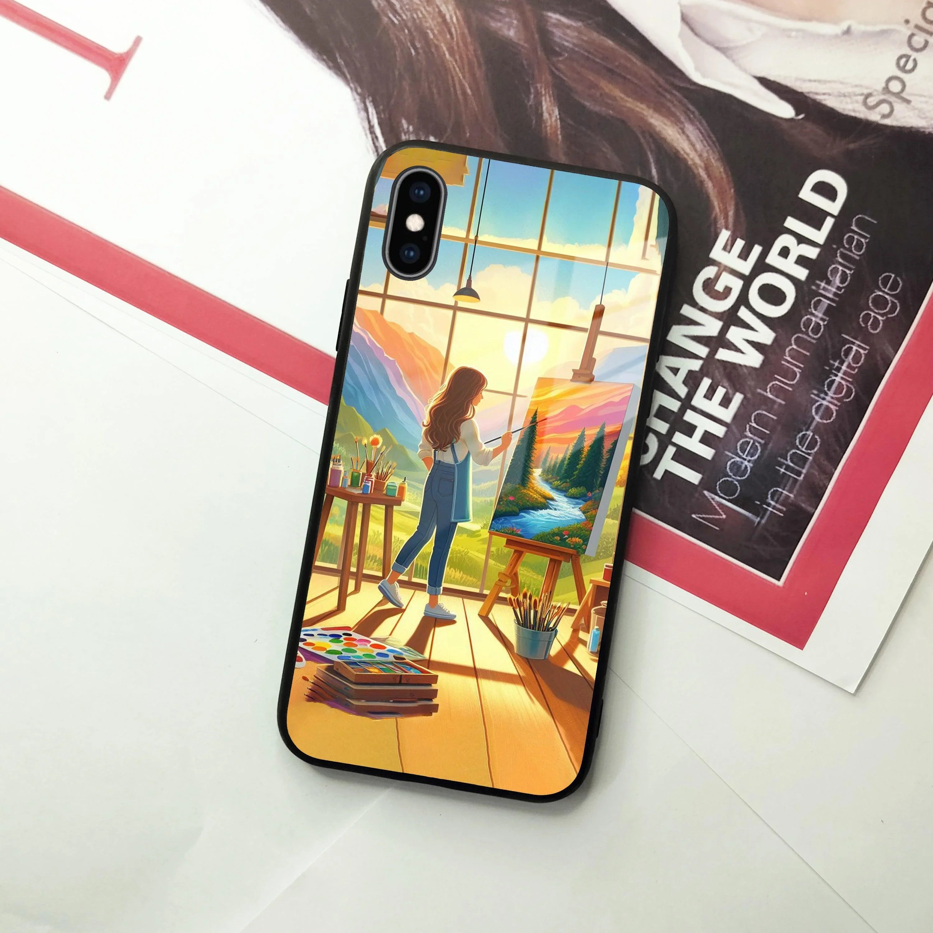 Canvas of Dreams Glass Case Cover For iPhone - ShopOnCliQ