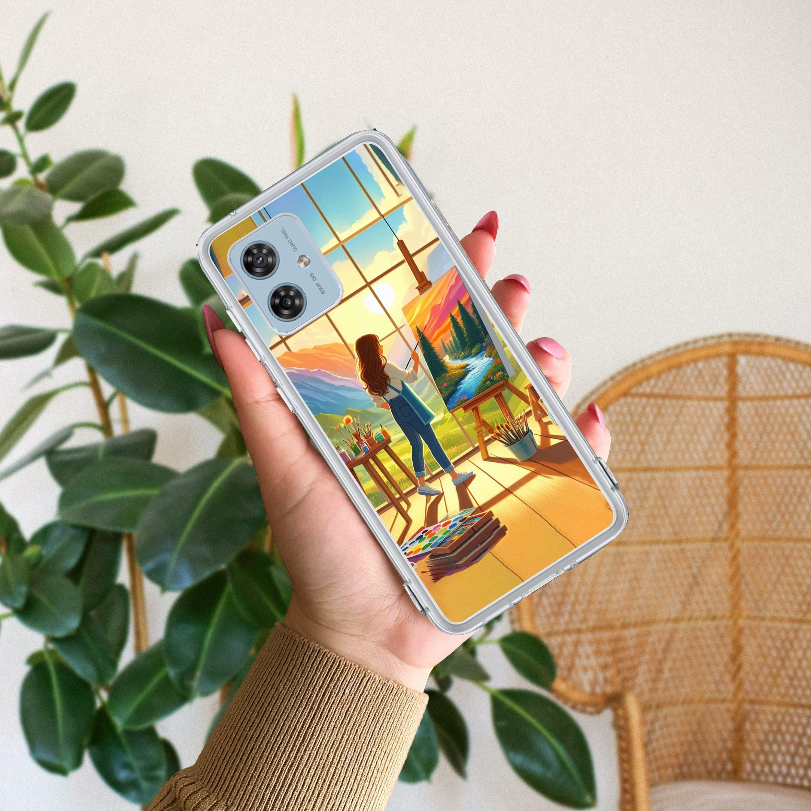 Canvas of Dreams Transparent Silicon Case For Motorola G85 5G