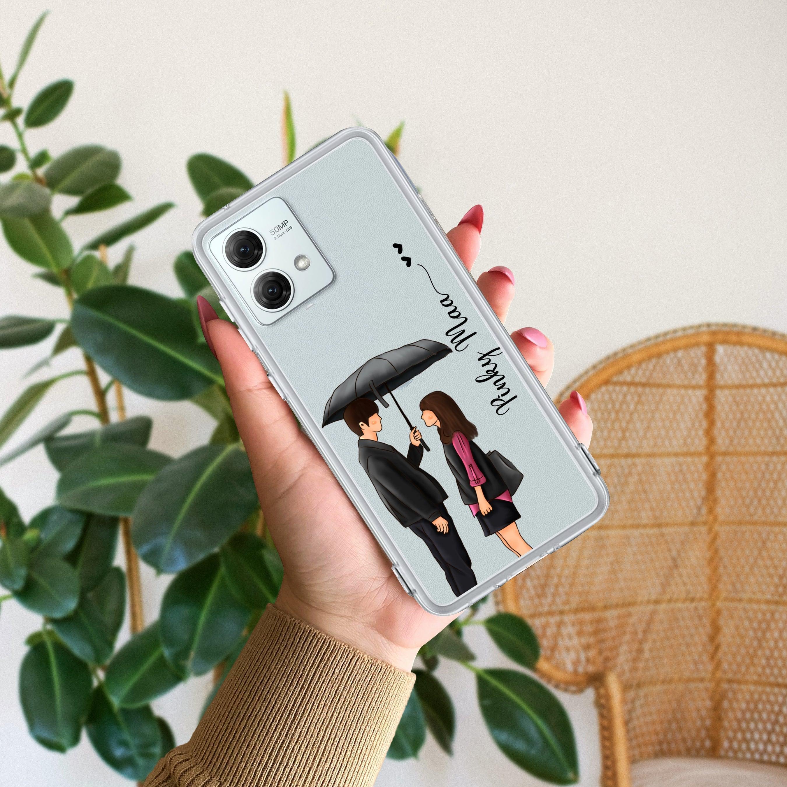 Caring Couple Customize Transparent Silicon Case For Motorola Edge 50 Fusion 5G