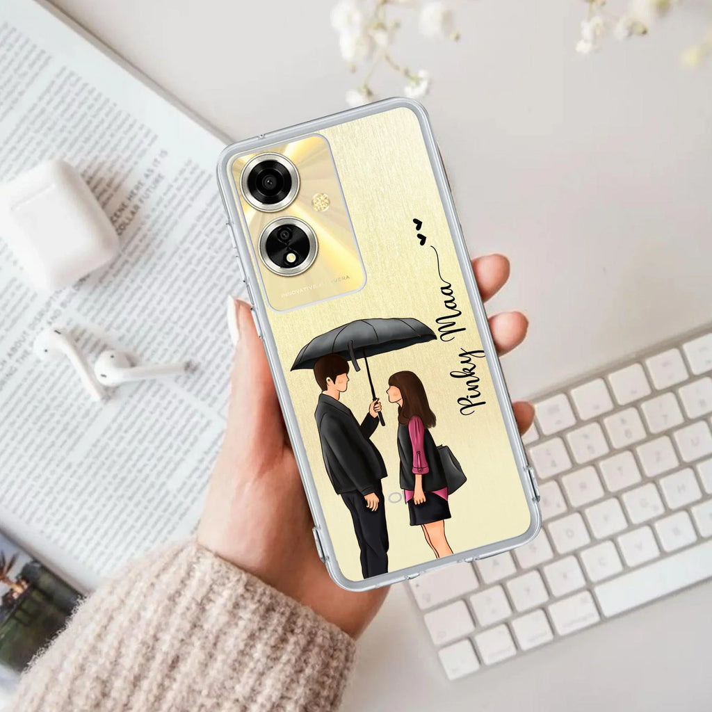 Caring Couple Customize Transparent Silicon Case For Oppo A38 4G
