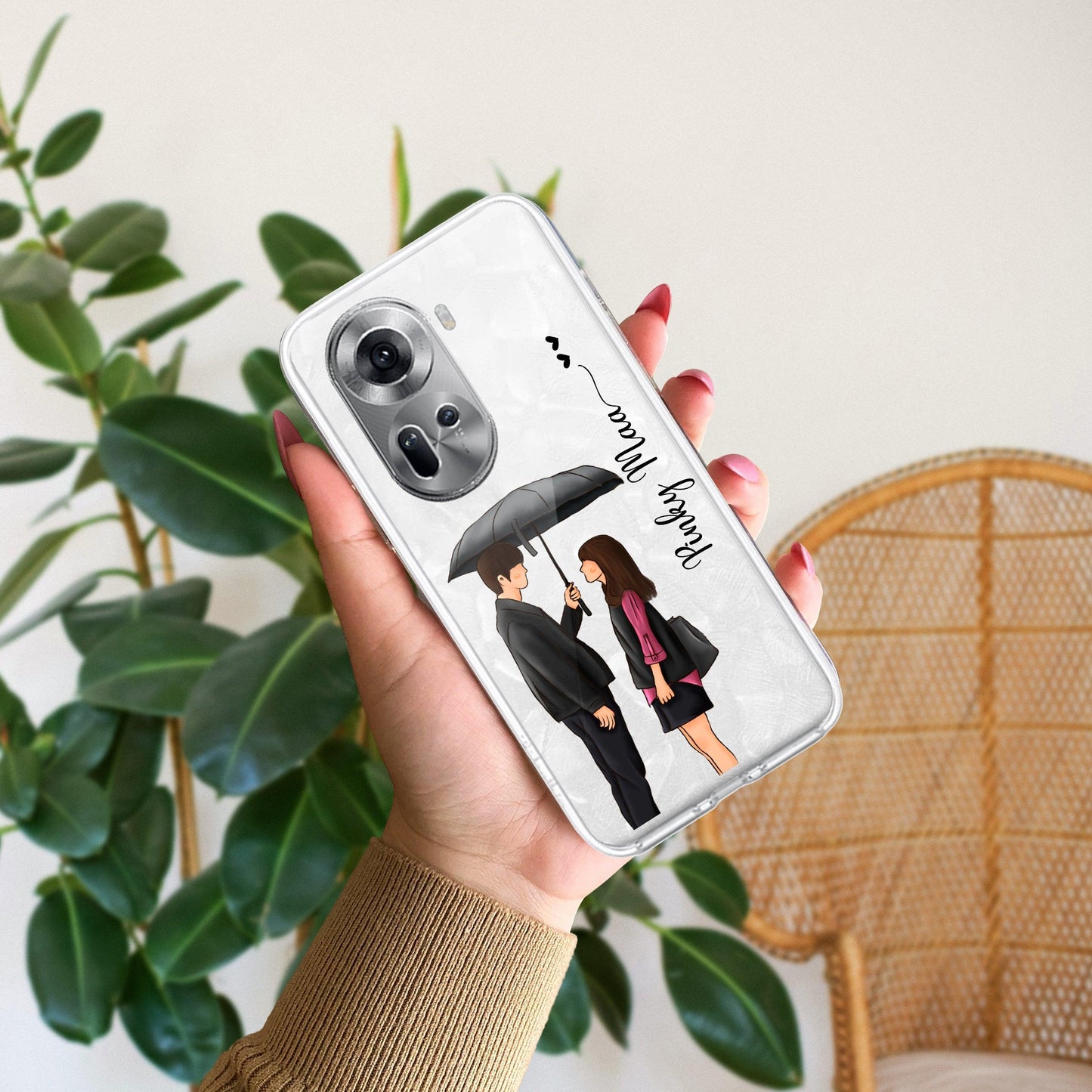 Caring Couple Customize Transparent Silicon Case For Oppo