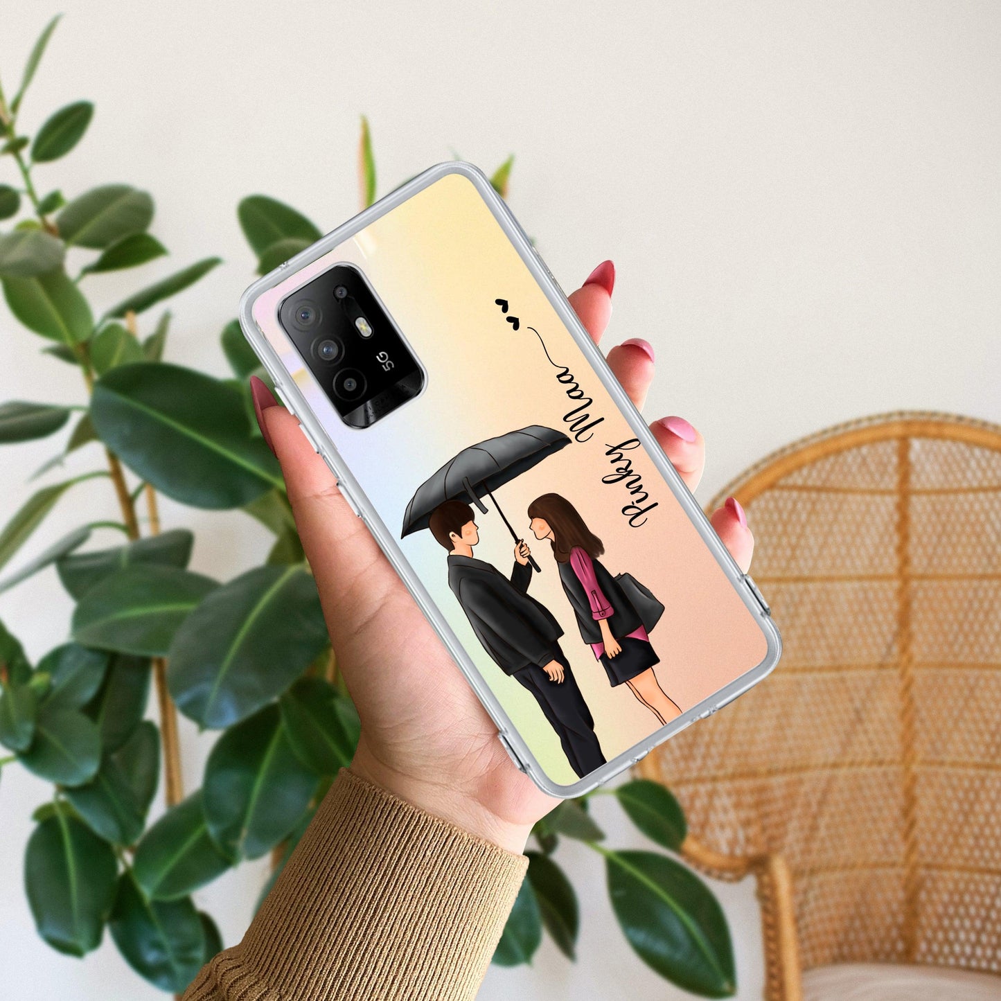 Caring Couple Customize Transparent Silicon Case For Oppo